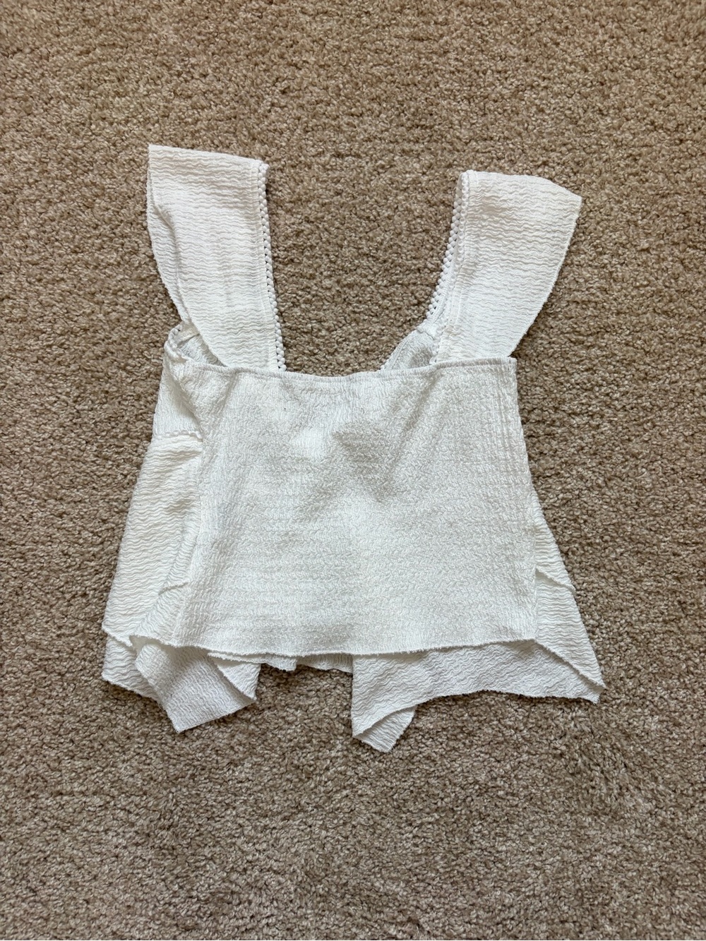White Ruffle Front Babydoll Top - Picture 2 of 3